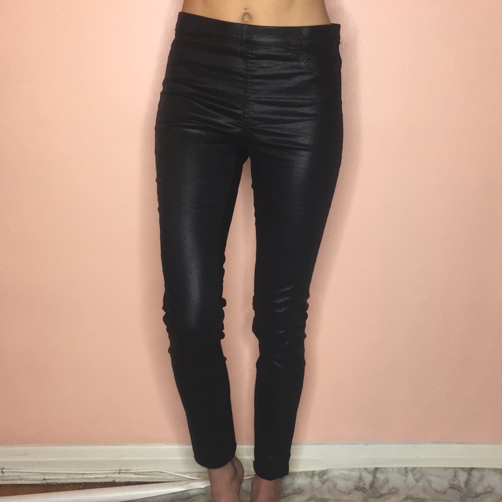 Brand new black wax pants H&M size 8